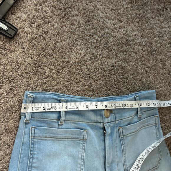 Anthropologie Maeve The Colette Crop High-Rise Wide-Leg Jeans Blue Sz 28P - Picture 6 of 11